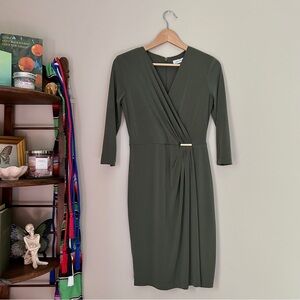 Sage Green Calvin Klein Wrap Dress